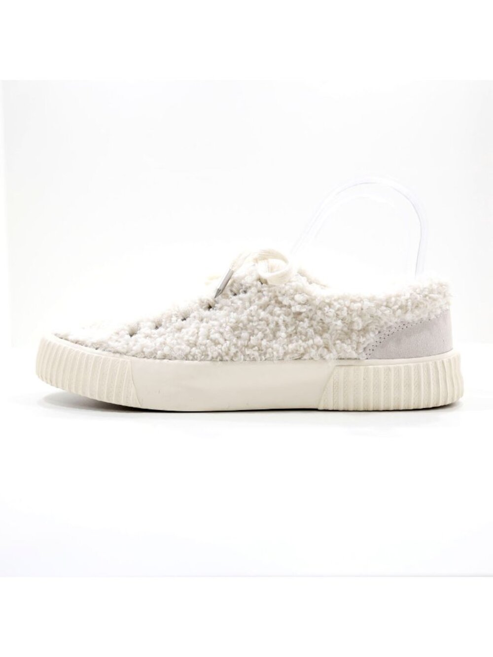 Splendid Trinity Ivory White Faux-Fur Low Top Sneakers - 8